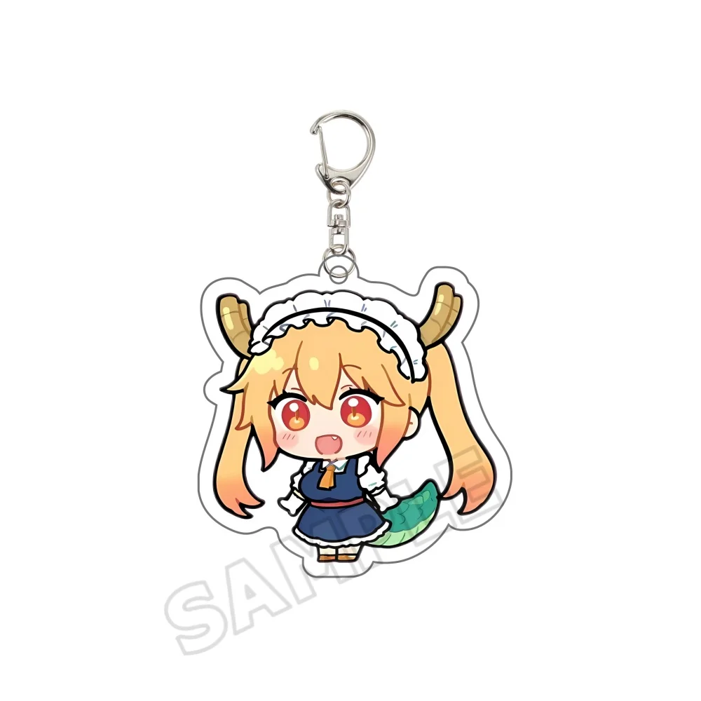 Anime Miss Kobayashis Dragon Maid 6CM Keychains Pendant Car Acrylic Figures Stand Kanna Kamui Tohru Fans Gifts cosplay Accessori view 5