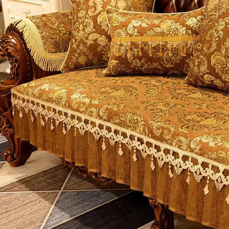 Luxury Jacquard Sofa Cover European Style Living Room Sofa Towel Anti-slip Sofa Cushions Retro Home Decoration Couch Seat Covers