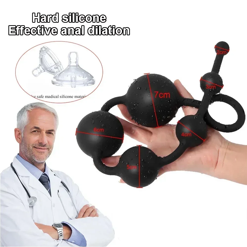 3/4/5/6 Huge Anal Beads Hard Silicone Anal Balls Sex Toys For Women Men Prostate Massage Big Butt Plug Anal Dilation Masturbator