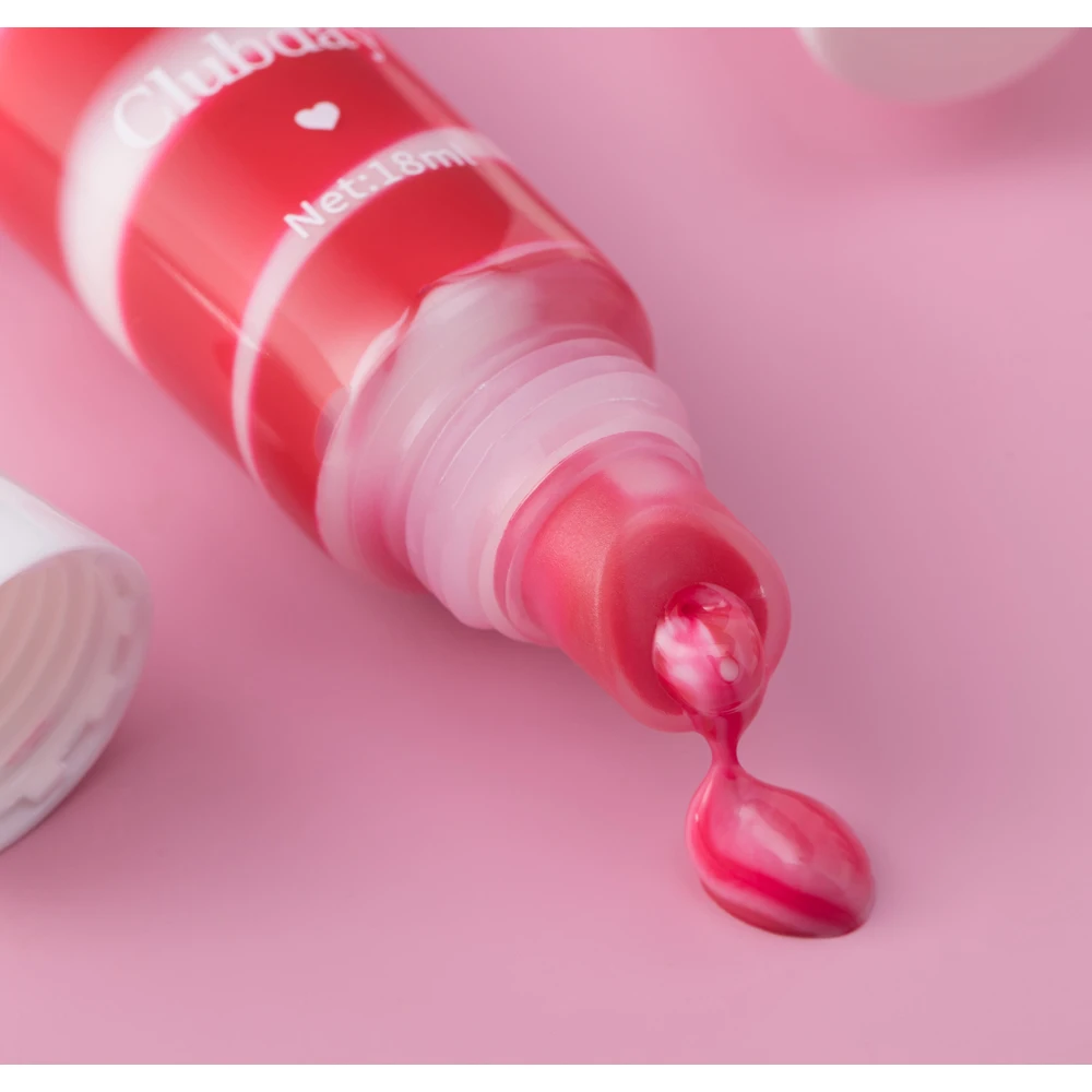 Clubday 4 色スーツパールファイングリッター保湿栄養スパイラルフルーツ口紅耐久性のある簡単な着色チューブリップ