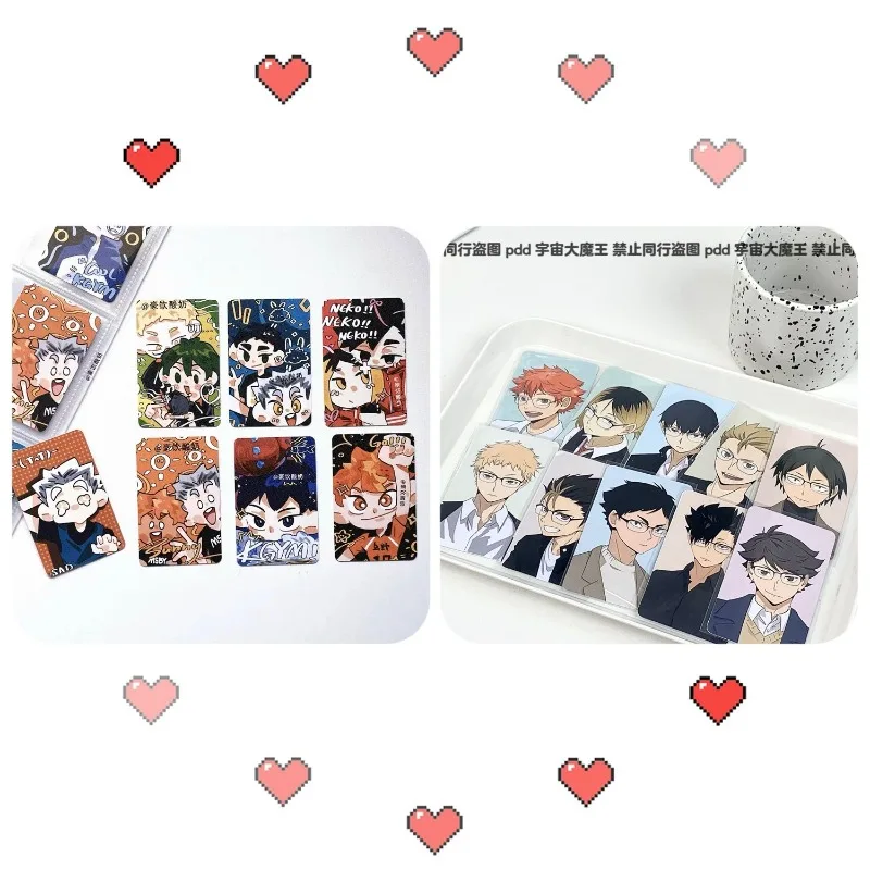 Haikyuu Anime Card Shoyo Hinata Tobio Kageyama 3inch Kawaii Card Children's Stationery Student Message Collection Gift Waterproof