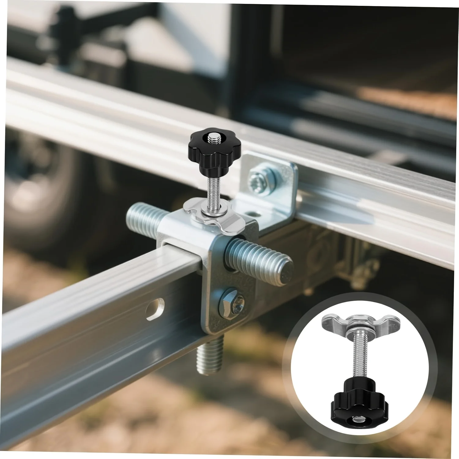 4PCS Lightweight Adjustable Plastic Handle Knob Threaded Joint Clamping Nuts Screw Grip For RV Camping Car L Rail Accessories