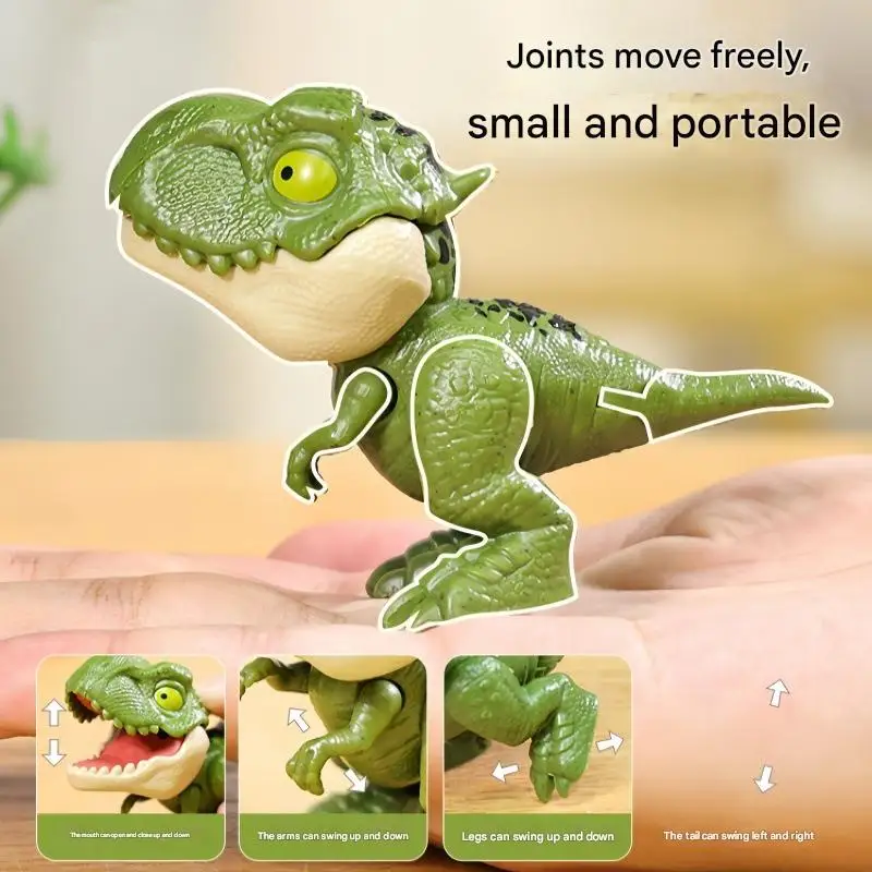 Jurassic Triceratops Tyrannosaurus Dinosaur Finger Model Toys for Kids Interactive Fun Biteable Creative Boys Gift Blind Box
