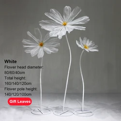 3Pcs Wedding Props Silk Mesh Yarn Flower Daisy Wedding Road Guide Flower Party Stage Window Garden Decoration Artificial Flowers