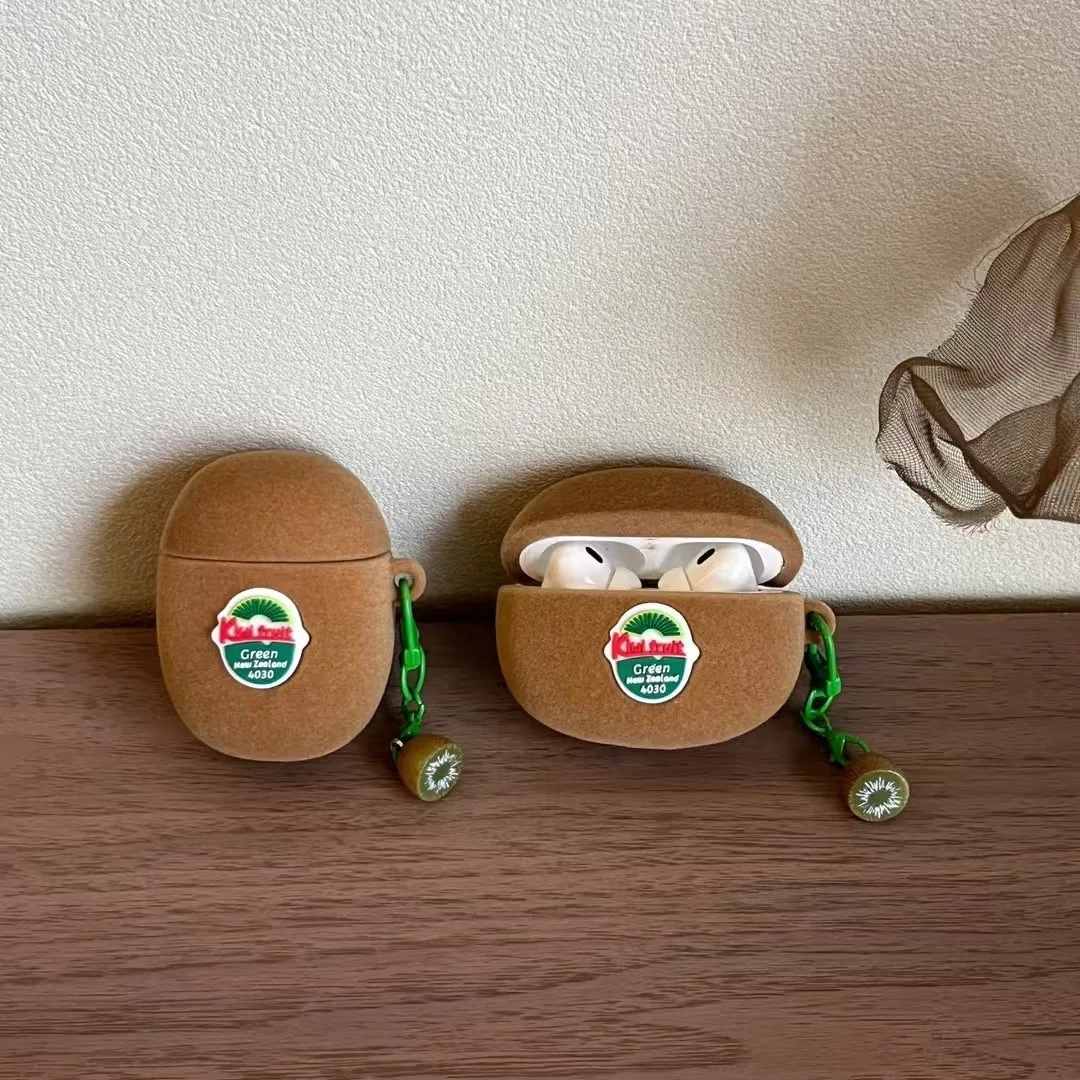 حافظات حماية لسماعات الأذن الكيوي المتدفقة ثلاثية الأبعاد لأجهزة Apple AirPods 4 3 2 1 غطاء سماعة الرأس هدية #2