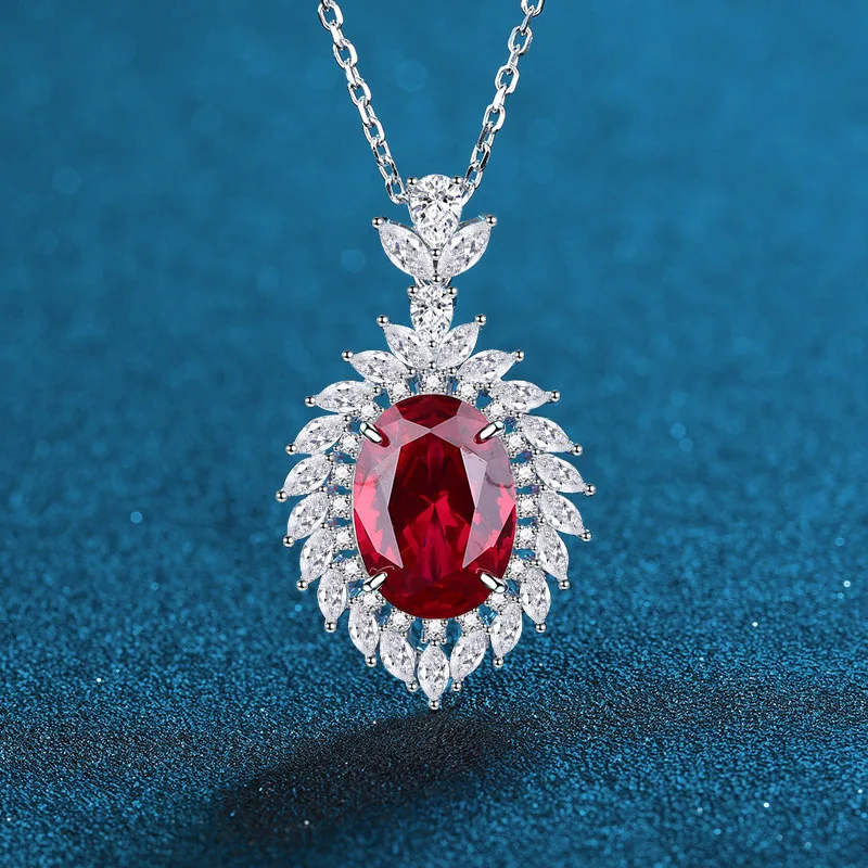 

PT950 Платиновое искусственное культивированное ожерелье из драгоценных камней для тяжелой промышленности, кулон «Женский голубь кровь», фиолетовый, синий, зеленый