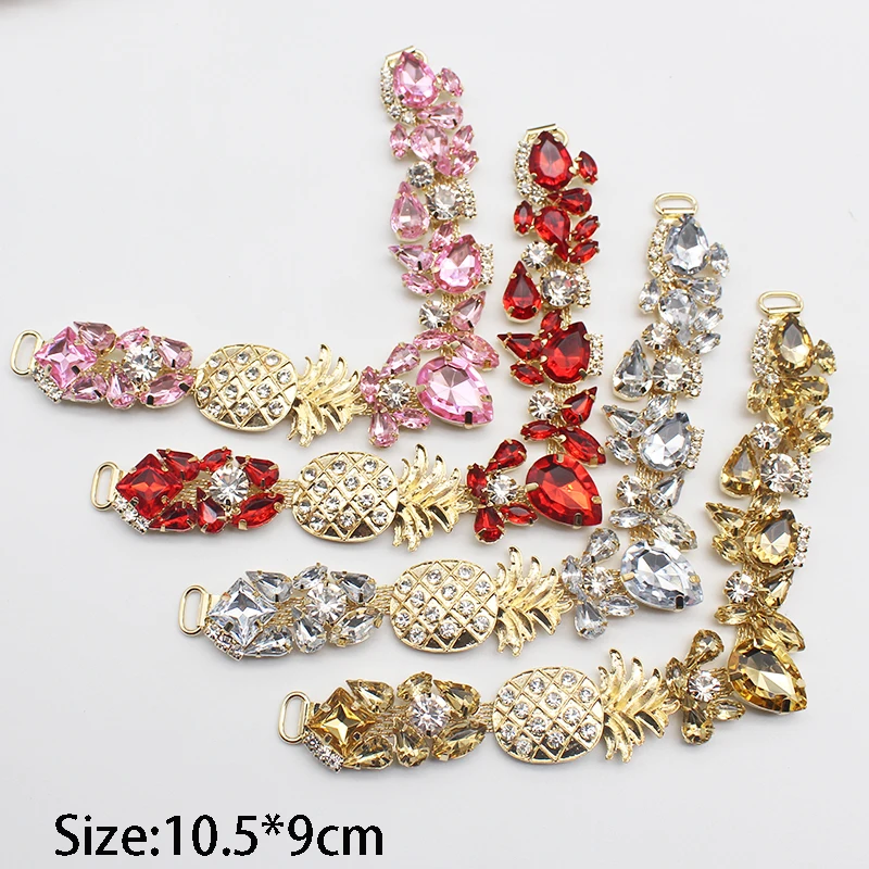 New Pineapple Alloy Women\'s Sandals Decorative Chain DIY Clothing Sewing Accessories Metal Crystal Rhinestone Connector Buckle