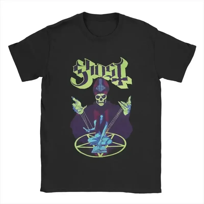 Ghost Band T Shirt Men Pure Cotton Fashion for Male Crew Neck Shor