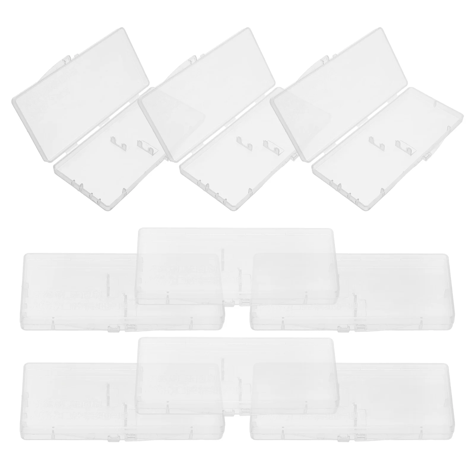 

10Pcs Interdental Brushes Storage Box Portable Dustproof Flip Cover Clear Plastic Organizer for Travel Home Use