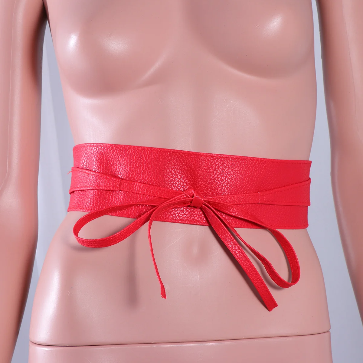 حزام خصر عريض للنساء من البولي يوريثان قابل للتعديل مع فيونكة وحزام أمامي وإكسسوارات مشد للخصر للنساء #2