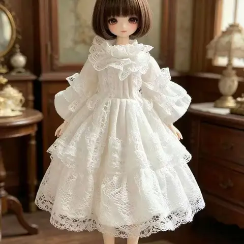 Платье для куклы BJD OB24 1/6  в морском стиле