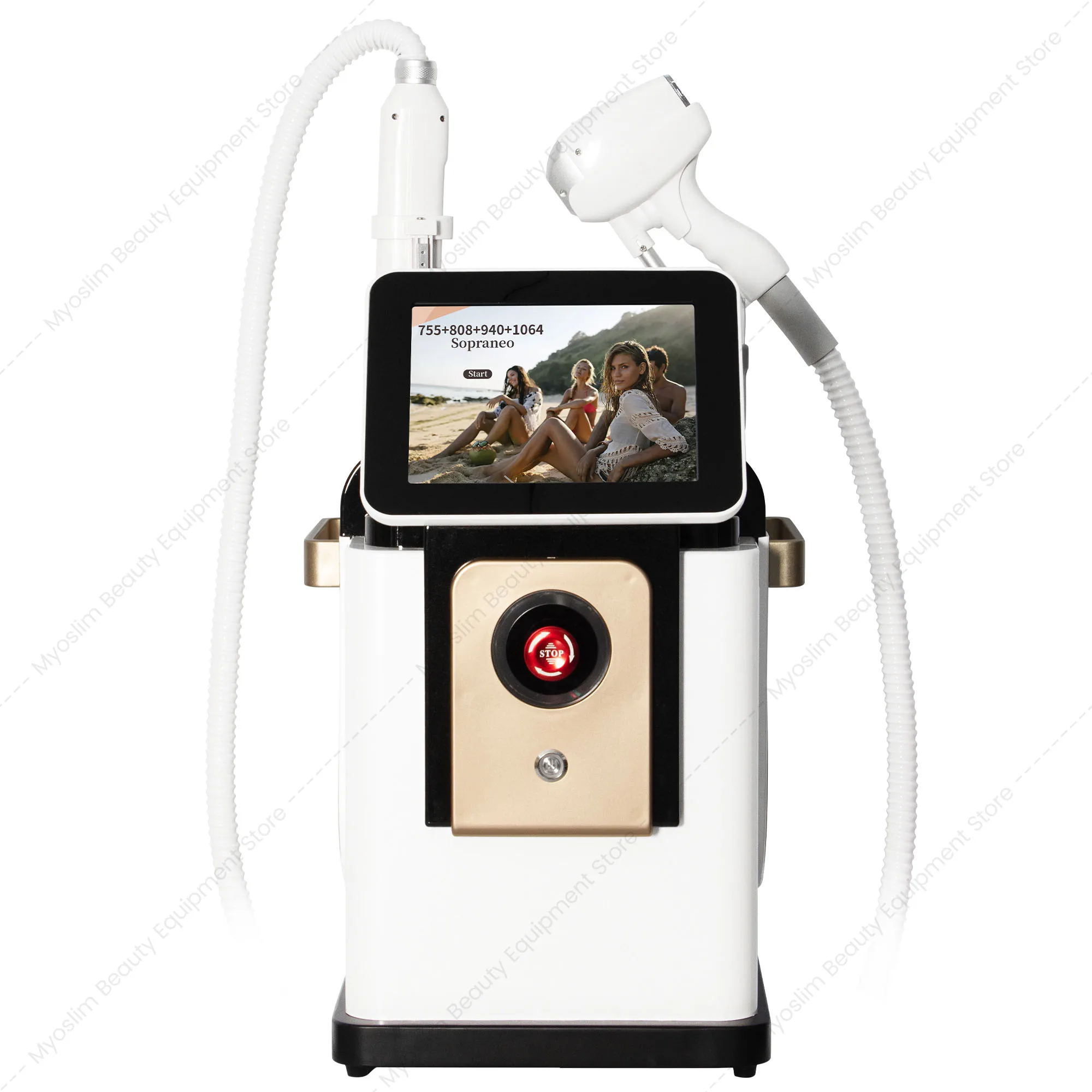 Professional Diode  Hair Removal Machine 2-in-1 Picosecond Qswitch ND YAG 1064NM Tattoo Removal Device with 4 Waves
