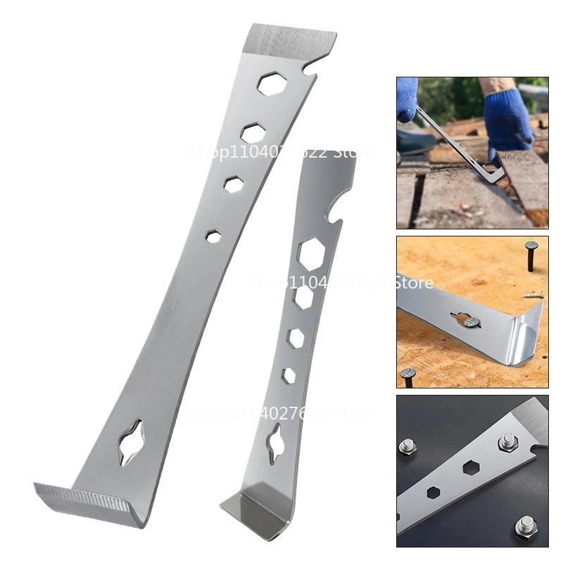 forStainless steel metric British crowbar Car disassembly and modification Metal skid plate Nail lifter Flat mouth scraper