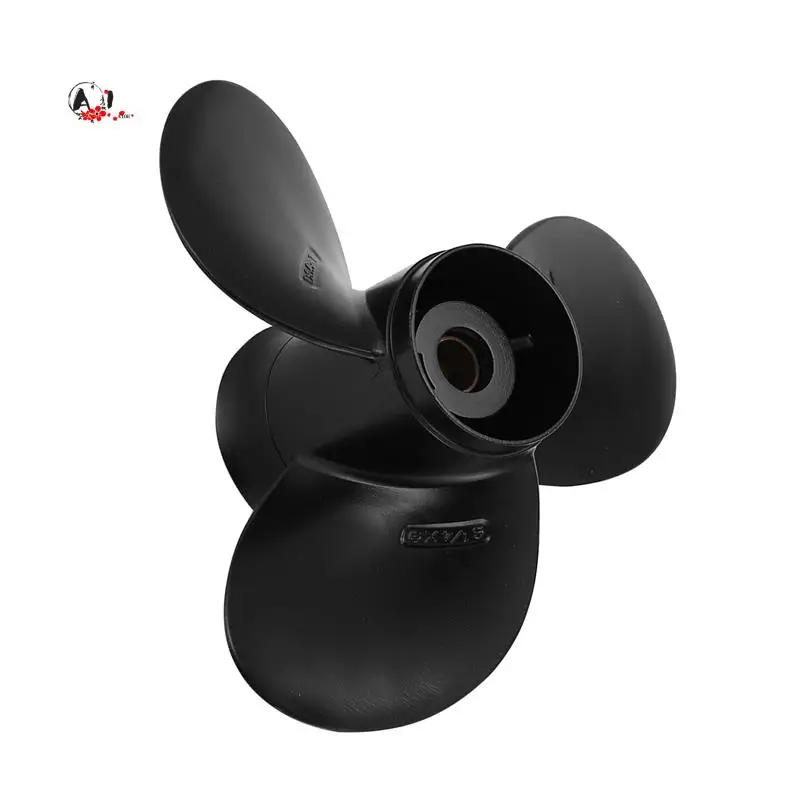 

A10E-Outboard Propeller 58100-93723-019 For 8-20Hp 9 1/4 X 9 Aluminum Alloy 3 Blade Black 10 Spline Tooth R Rotation