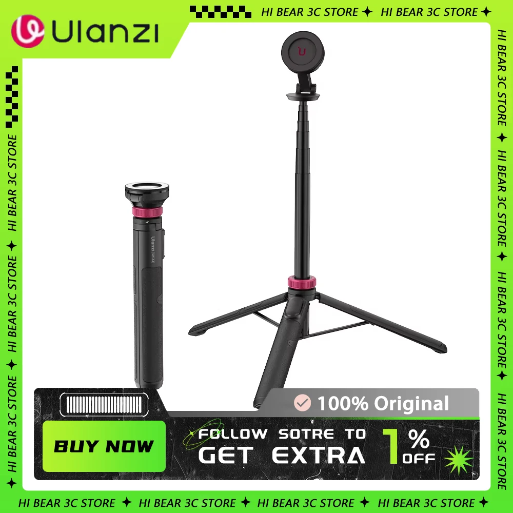 Ulanzi MT-84 Magnetic Selfie Stick Tripod 1.53M Wireless Bluetooth Remote Phone Extension Phone Live Streaming Vlog Customized