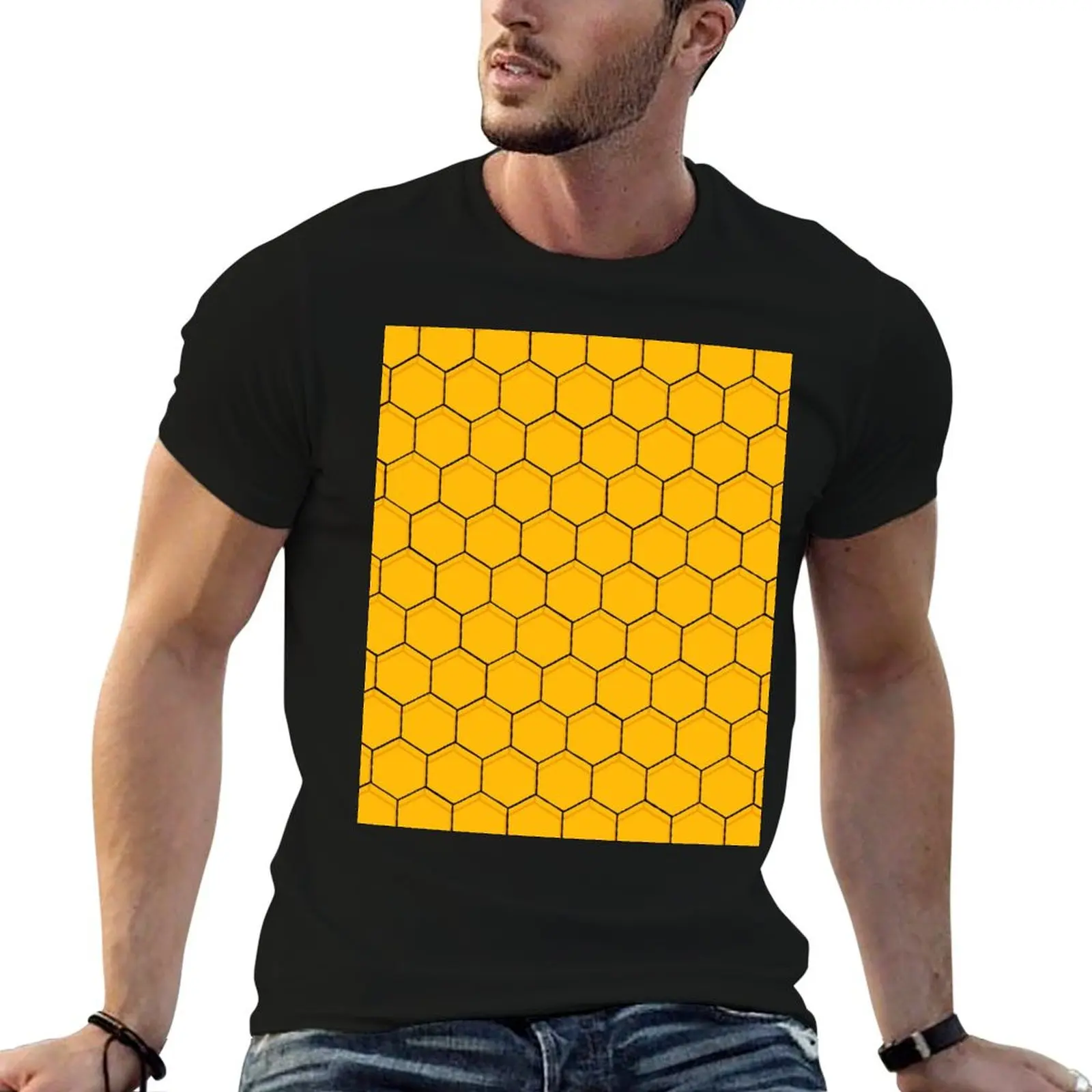 

Honeycomb Hexagons T-Shirt t shirt man cotton anime tshirt t shirts for man slim fit T-shirt
