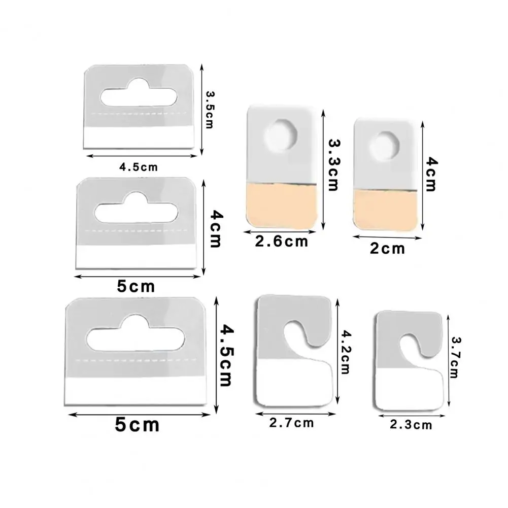 100Pcs Hang Tabs Slot Hole/Air Hole/S-shaped Adhesive Hang Tabs Tags Hook Package Box Bag Hangers Peghooks Store Retail Display