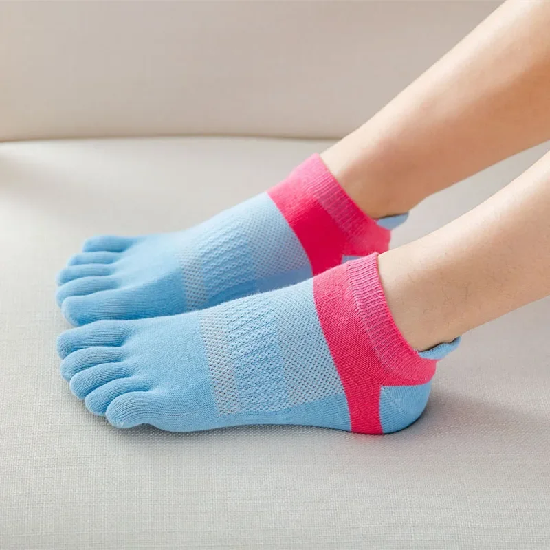 Women's Short Tube Cotton Five Toed Socks Cotton Socks Breathable Cotton Socks Sports Running Solid Color Sock Female Sox