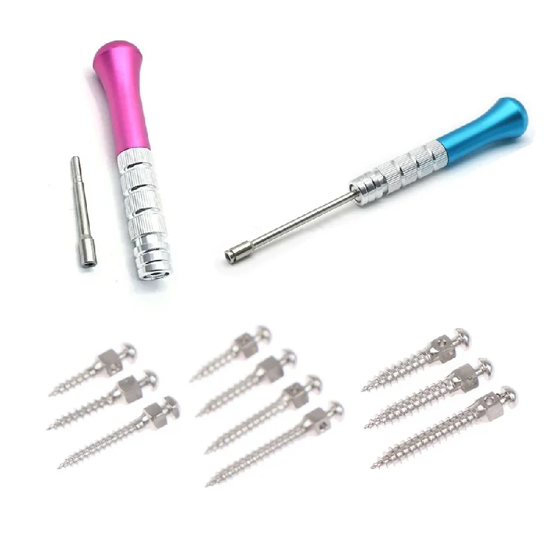 10Pcs Dental Orthodontic Micro Mini Implants Titanium Alloy Anchorage Bone Screws With Screwdriver Root Canal Wrench Dental Tool