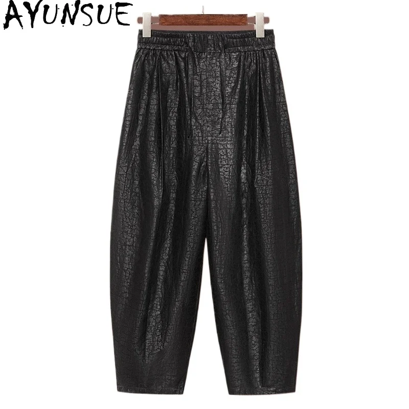 AYUNSUE High-end 100% Natural Mulberry Silk Pants for Man 2026 Spring Summer Luxury Watered Gauze Trousers Men's Harem Pants