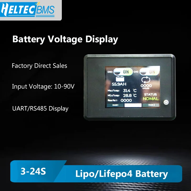 

3S-24S Lithium Battery BMS Smart LCD Display Touch Screen for Xiaoxiang with UART RS485 Ports