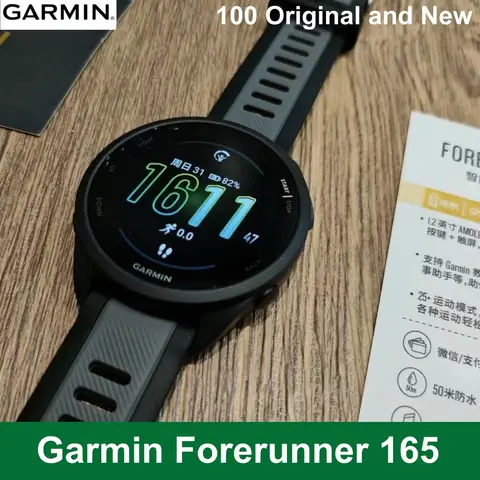 Garmin Forerunner 165 GPS Running Smartwatch AMOLED Touchscreen 11 Days Battery Life Training Metrics and Recovery Insights