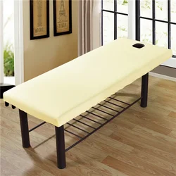 Practical 70x190cm Massage Table Bed Fitted Sheet Elastic Full Cover Rubber Band SPA Treatment with Face Breath Hole