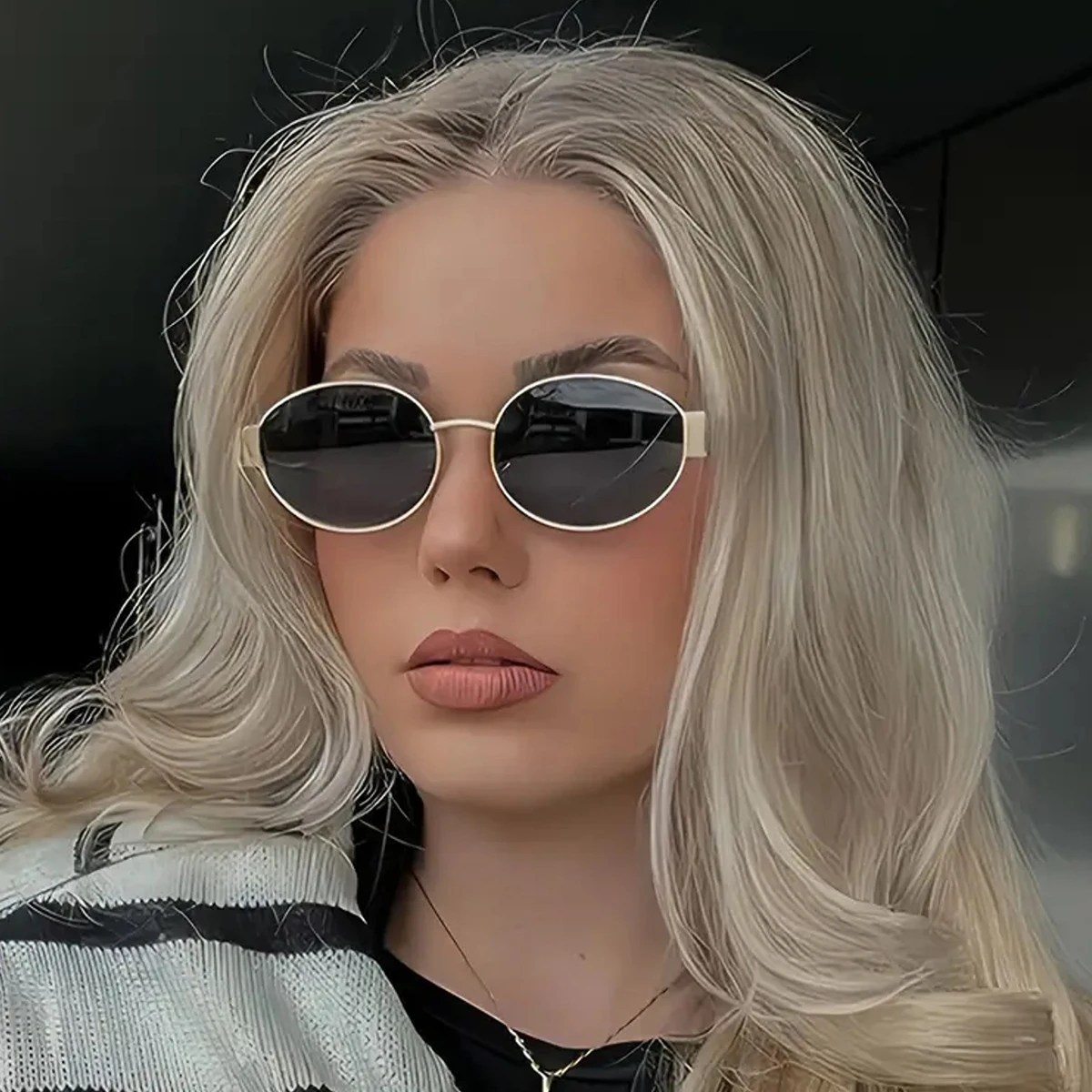 

Новые солнцезащитные очки для женщин и мужчин, солнцезащитные очки UV400, овальные очки из сплава