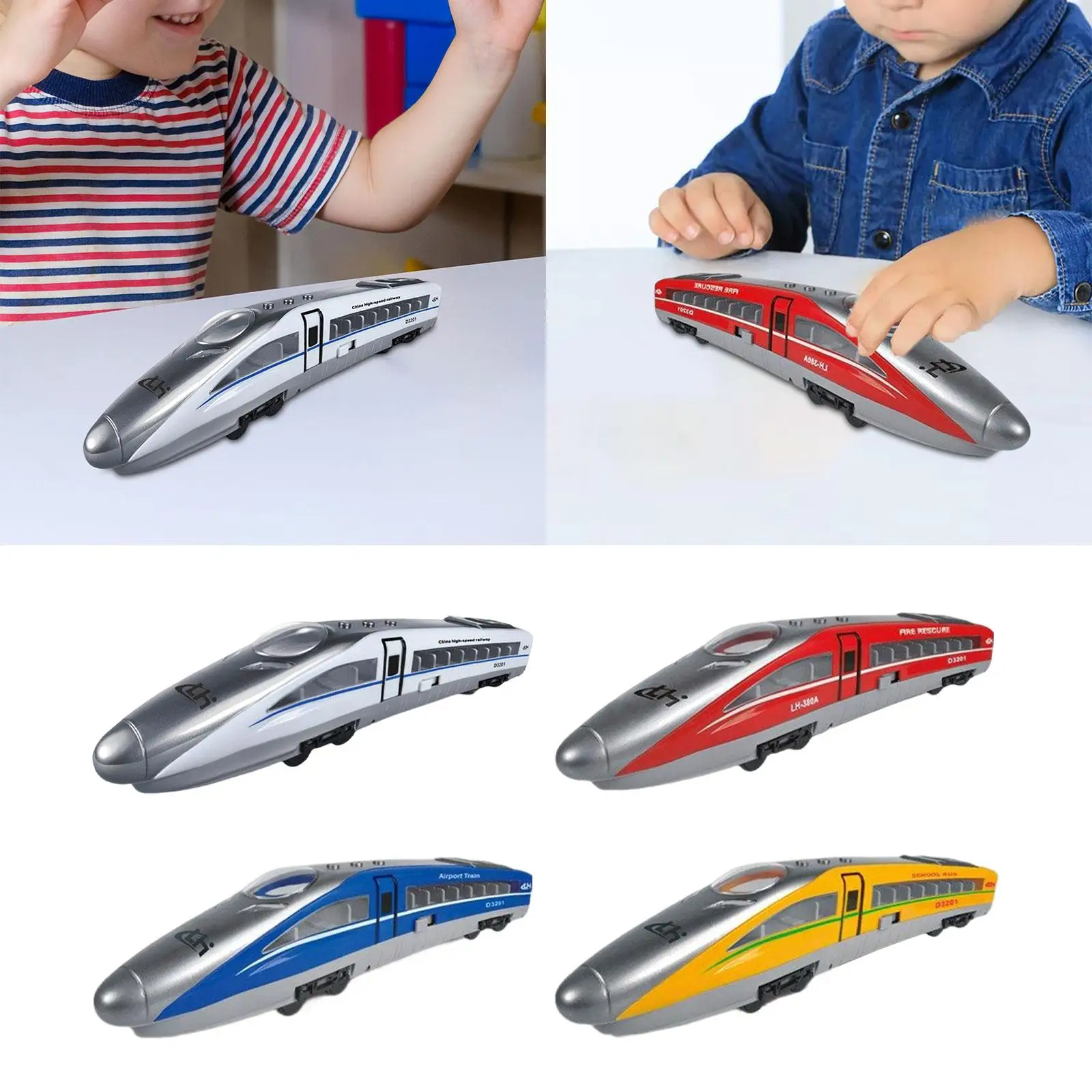 High Speed Train Toy, Door Can Be Opened, Pretend Play Toy Modern Locomotives