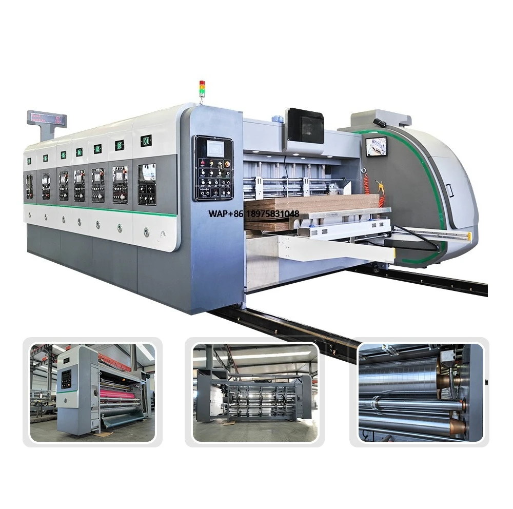 Automatic Cardboard Box Printing Machine 3 4 Color Printer, Slotter carton making machine  & Die Cutter For pizza box