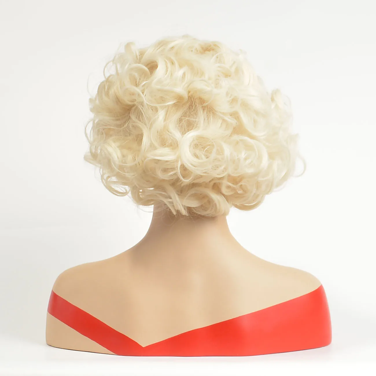MSIWIGS Ricci Corti Bianco Bionda Parrucche African American Afro Sintetico Rosa Marrone Nero Falso Dei Capelli per le Donne di Trasporto Cap