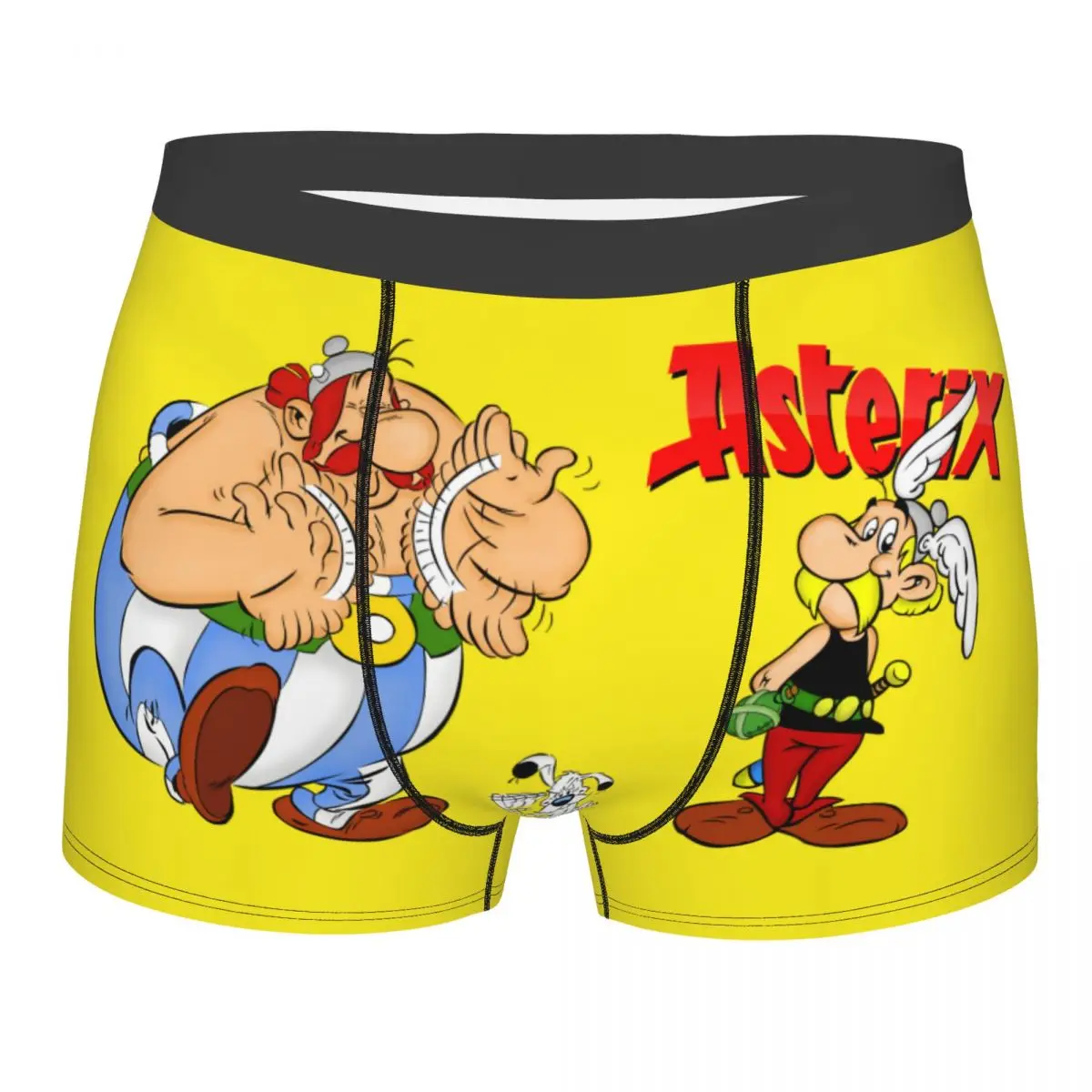 Custom Asterixs And Obelixs Adventure Comic Underwear Men Stretch Boxer Briefs Shorts Panties Soft Underpants For Male