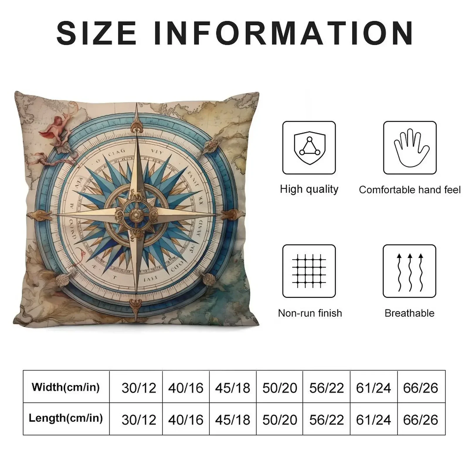 Wind rose in antique design Throw Pillow Anime Sofa Cushions Cover pillow