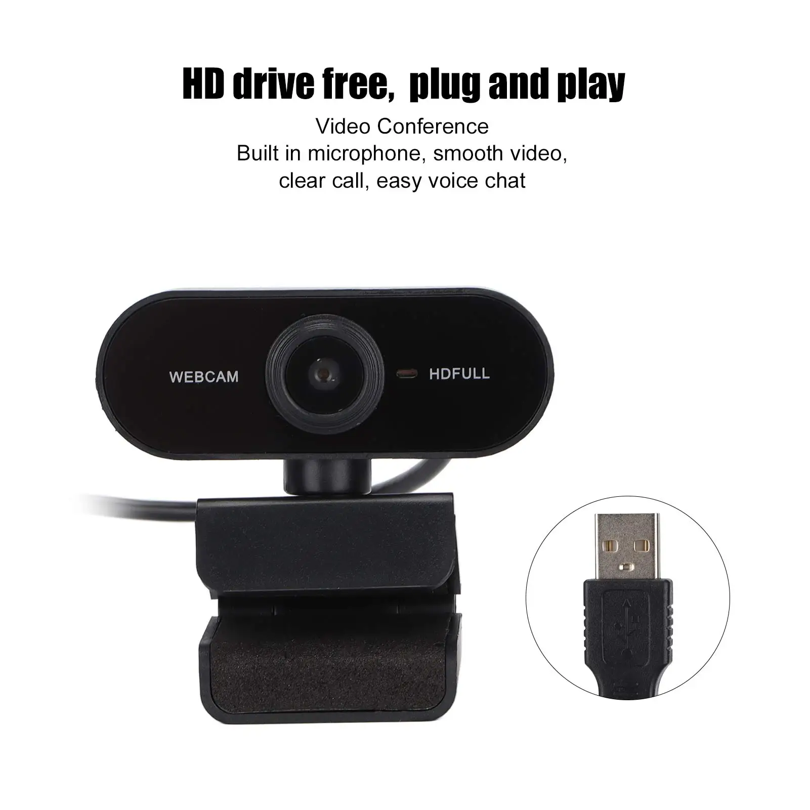 1080P Webcam Auto Focus Full HD Computer Camera with Microphone for Live Broadcast Video Call Conference Auto Focus 1080P Webcam