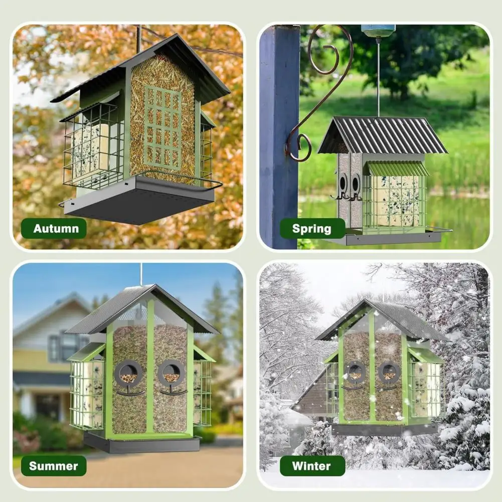 

Wild S Feeder for Cardinals Sparrows Metal Hanging Feeder with Double Suet Cage for Outdoors Capacity Weatherproof for Outdoor