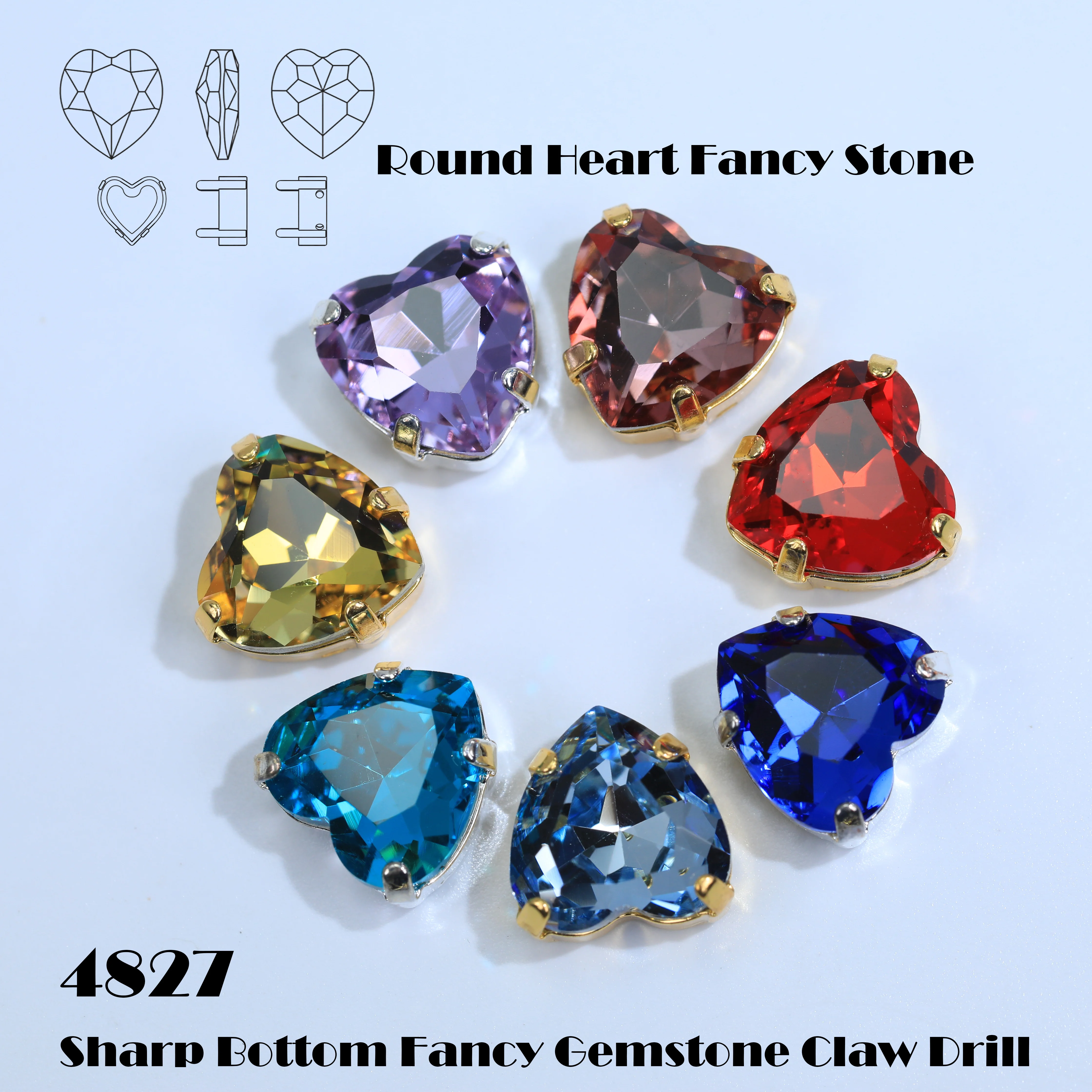 

Цветные стразы премиум-класса из стекла и хрусталя, круглые, в форме сердца, ограненные, с эффектом бриллиантов, блестящие, для сумок и поделок своими руками