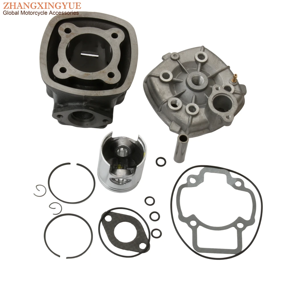 Scooter 70cc Nrg50 Big Bore Cylinder Kit & Head For Piaggio 50 Nrg Extreme Rst Mc2 Zip Sp 50cc 2-Stroke 47mm 12mm