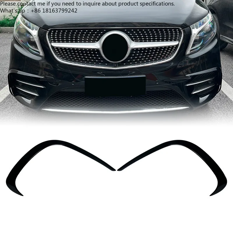 

For Mercedes Benz V Class W447 2016-2023 AMG Line Front Bumper Side Air Vent Trim Fog Light Intake Cover Frame Splitter Canards
