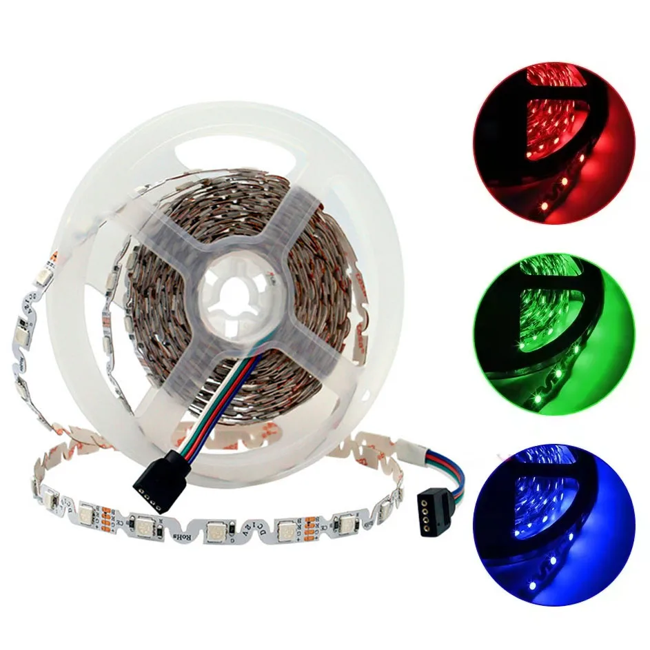 

5M 12V S Shape LED Strip Light SMD5050 RGB LED Tape 48/60LEDs White Foldabl self-adhesive linear led flexible advertising light