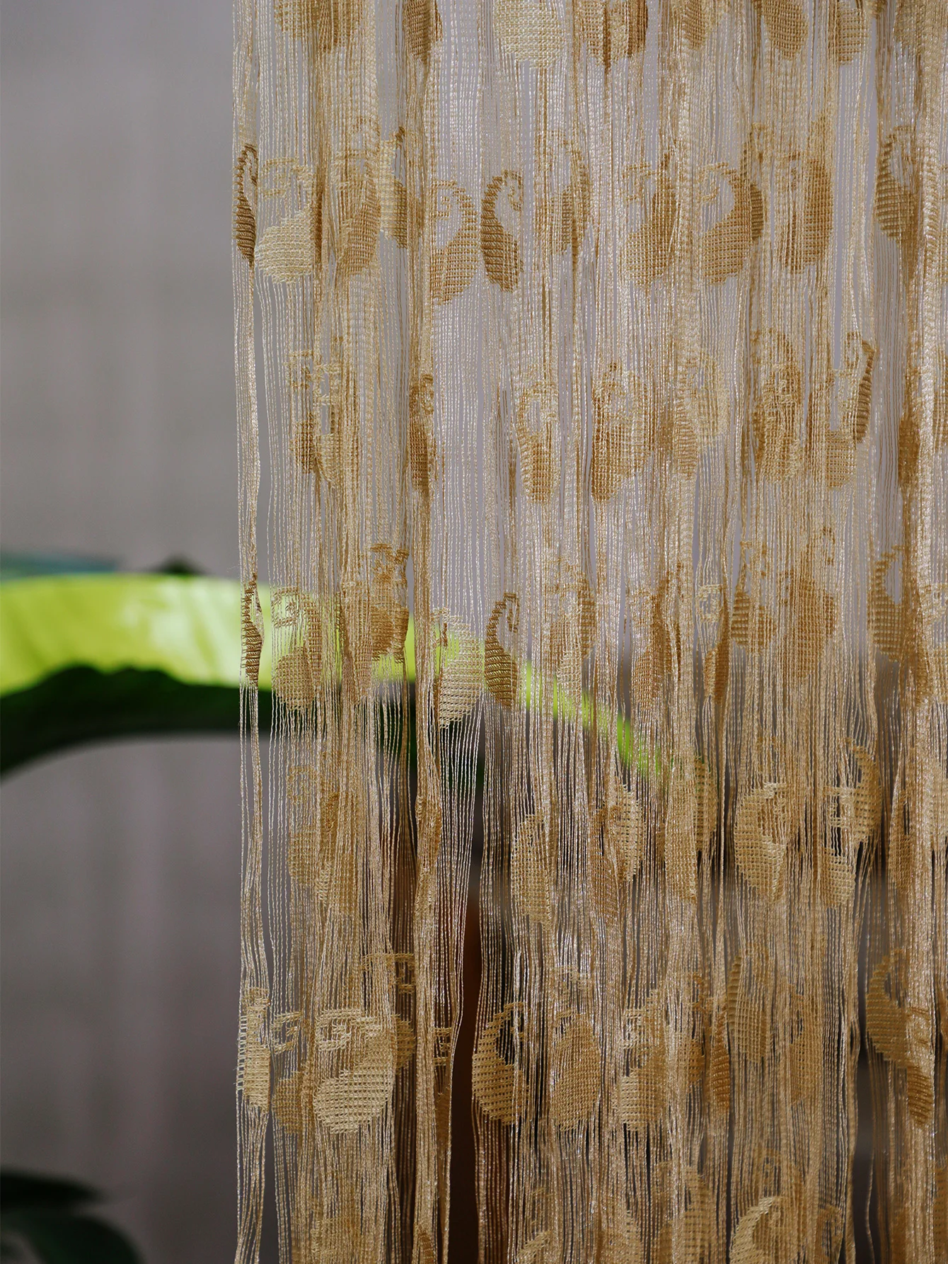 Korean ear ring line curtain tassel door curtain decorative curtain light transmittance curtain 1PC