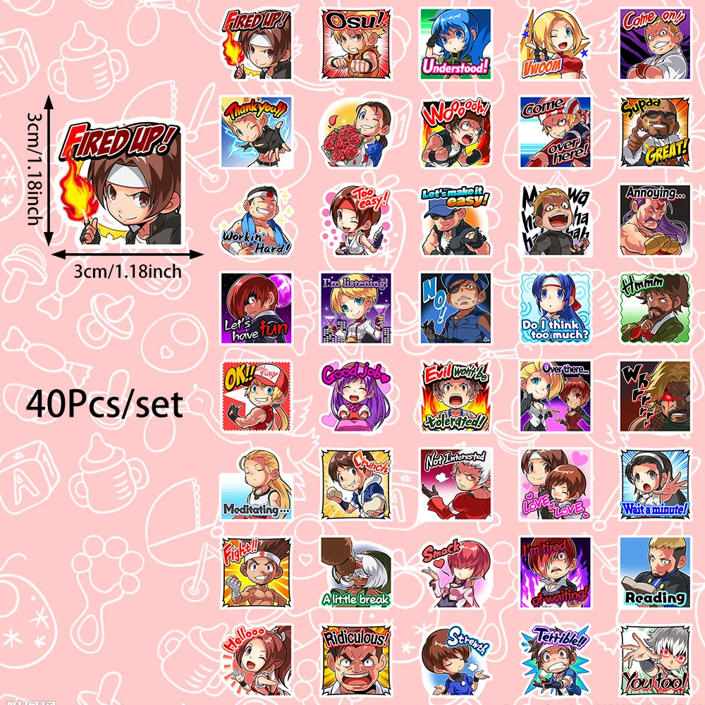 40pcs The King Of Fighters Q Edition Character Stickers Can Be Used For Decorations Such As Thermos Cups,Walls,Refrigerators,Etc view 6