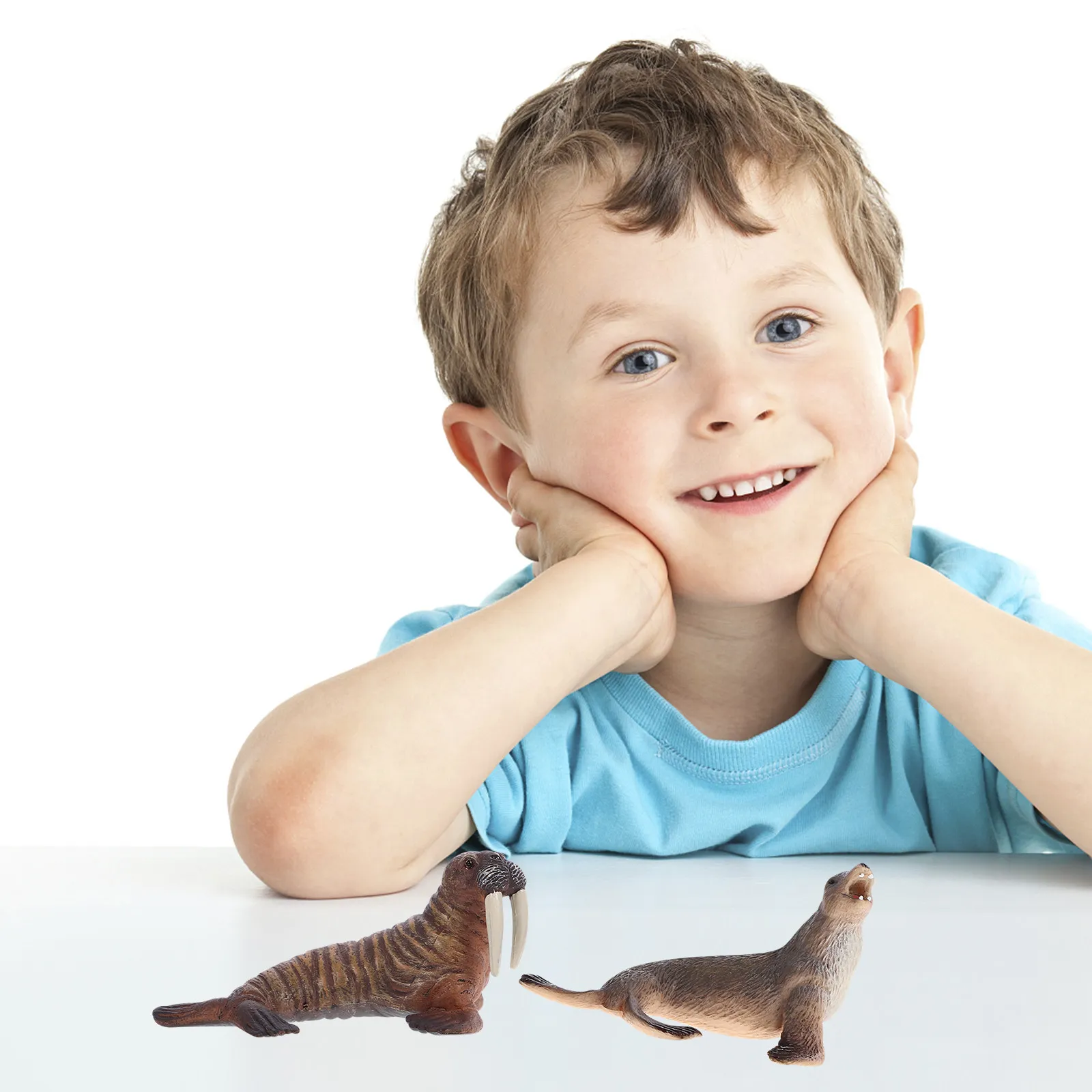 

Набор реалистичных пластиковых фигурок морских львов и морских лосошей для декора дома, офиса, аквариума, террариума, развивающий познавательный набор о морских обитателях