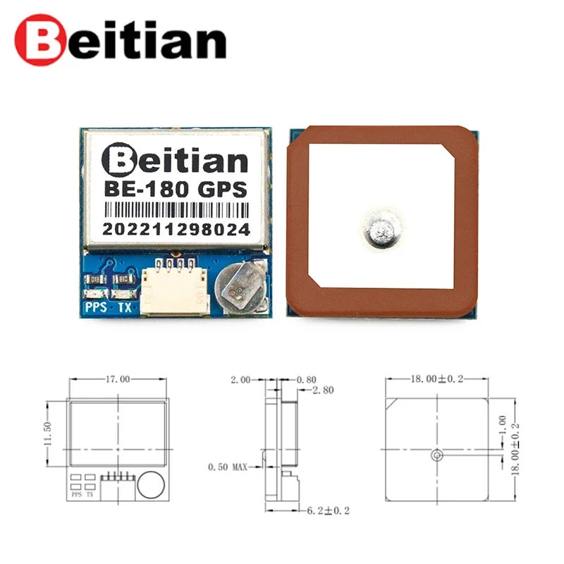 Beitian GPS Module BE-180 BE-220 BE-280 BE-880  With Antenna M10050 GNSS Ultra-low Power GNSS Receiver for Vehicle Drones