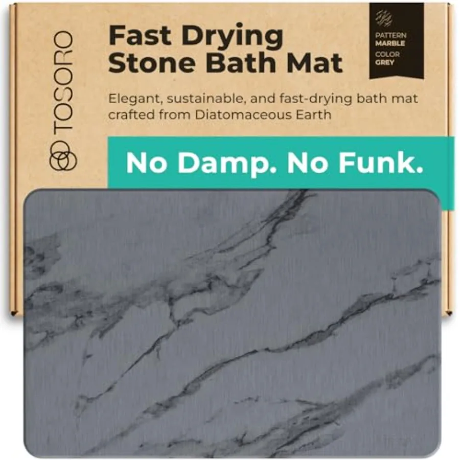 Stone Bath Mat Diatomaceous Earth Shower Mat Non-Slip Super Absorbent Diatomite Stone Bath Mats for Bathroom Floor Quick Drying