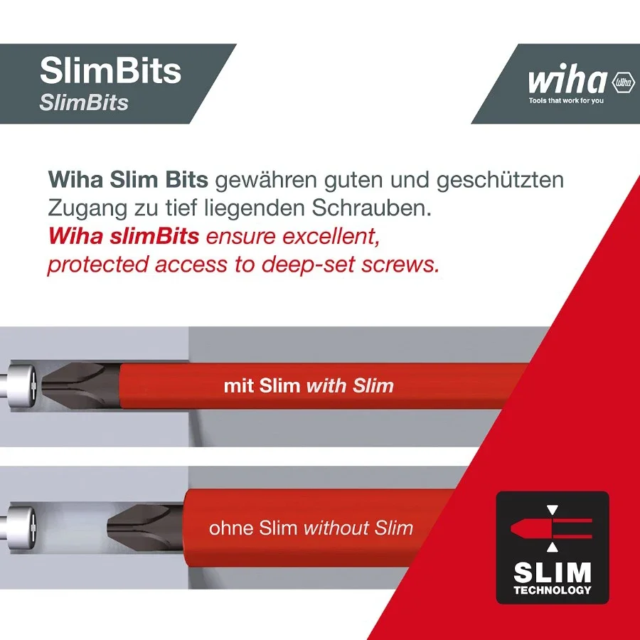 Wiha 41157 6-in-1 magazine-style screwdriver set with SlimBits storage, ergonomic handle, magnetic tip repair tools