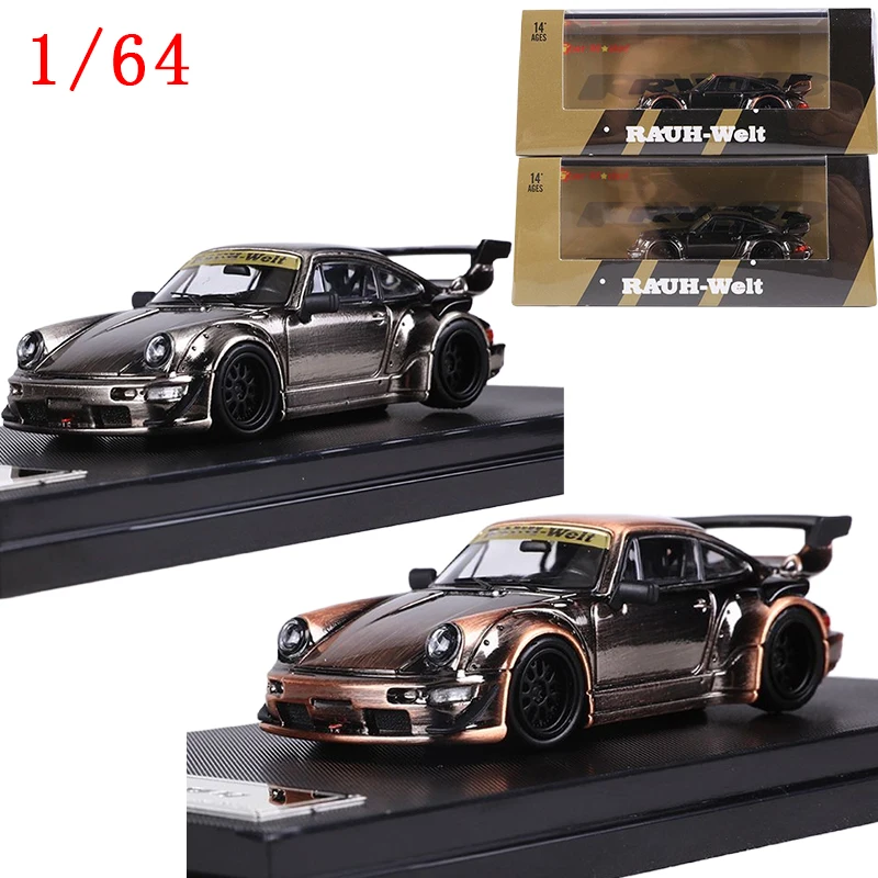 Diecast Model Car Star Model 1/64 Porsche RWB 964 GTCar Mode Silver Porsche Play Vehicles Toys for Boys