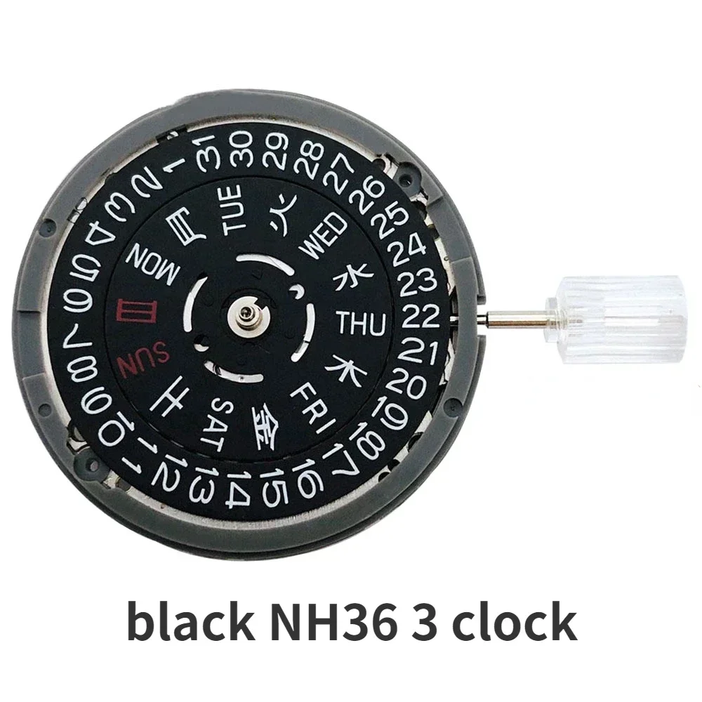 Automatisch mechanisch uurwerk NH35 NH36 uurwerk Dag-/datumweergave voor 3/3.8/4 uur kroon Horlogeaccessoires Hacking Second