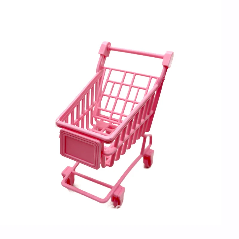 Shopping Cart Makeup Sponge Rack Miniature Grocery Cart Tiny Supermarket Handcart Shopping Utility Cart Kids Toy