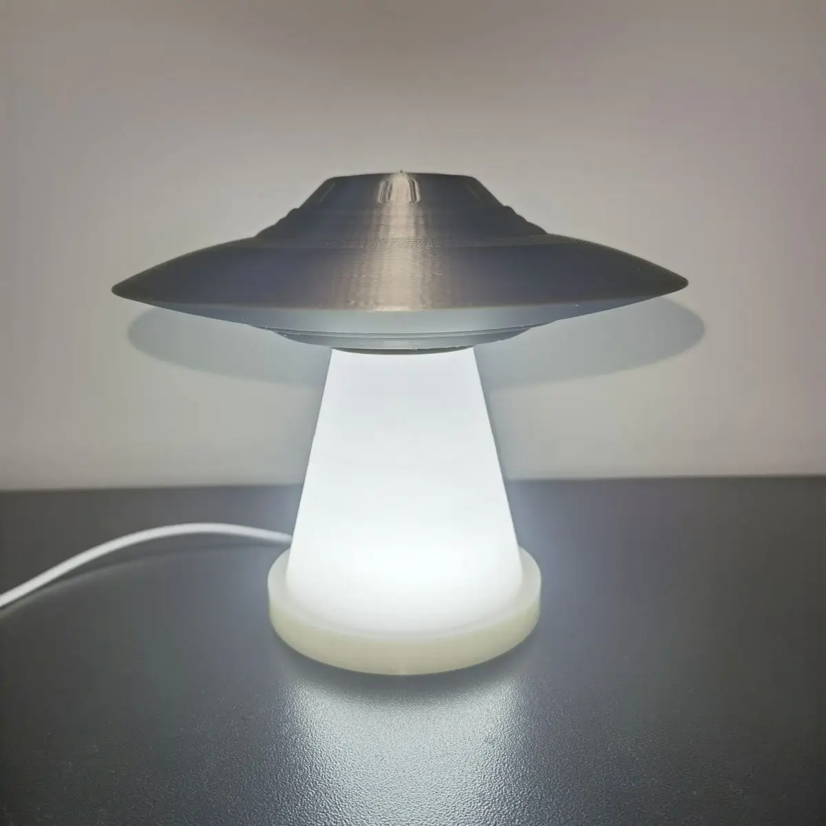 3D Printed UFO Flying Saucer Night Light with LED, Switch & USB Port