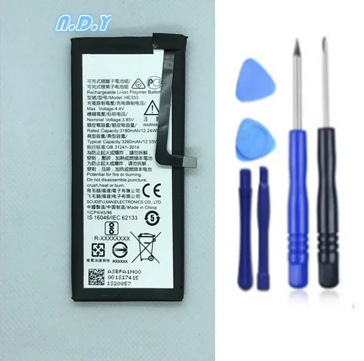 Original HE333 3260mAh Battery For Nokia 8 Sirocco HE 333  Batteries Bateria + Free Tools